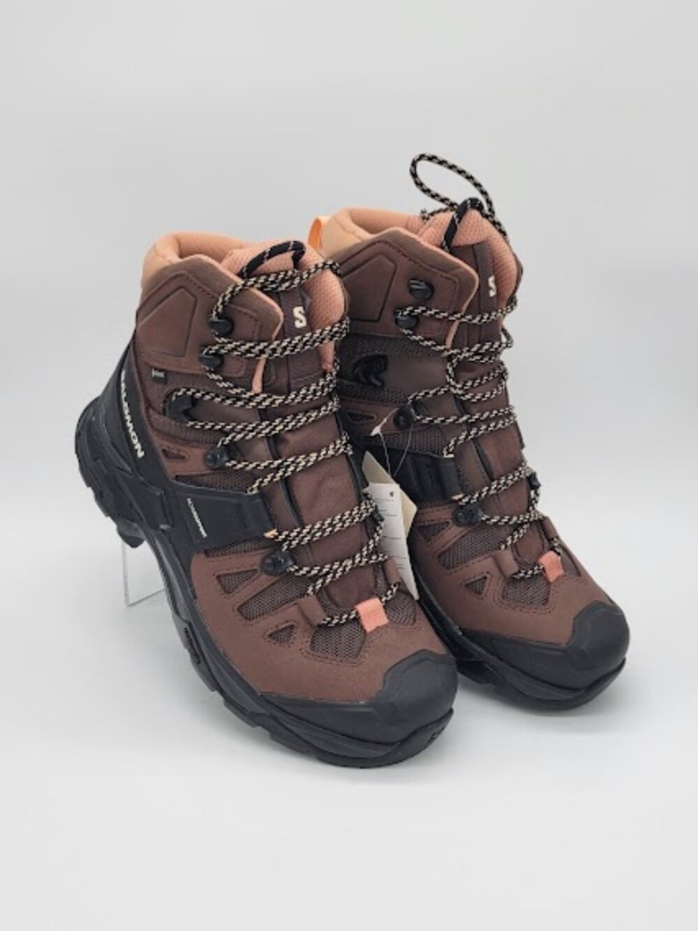 SALOMON Quest 4 GTX Women’s 8.5 Hiking Backpacking Boots Brown Black Gore-Tex